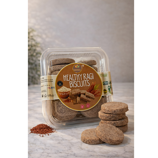 Healthy Ragi Biscuits (200g) | Made with Sprouted Ragi & Jaggery